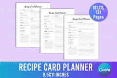 Recipe Card Planner Template - CraftNest - Digital Crafting and Art