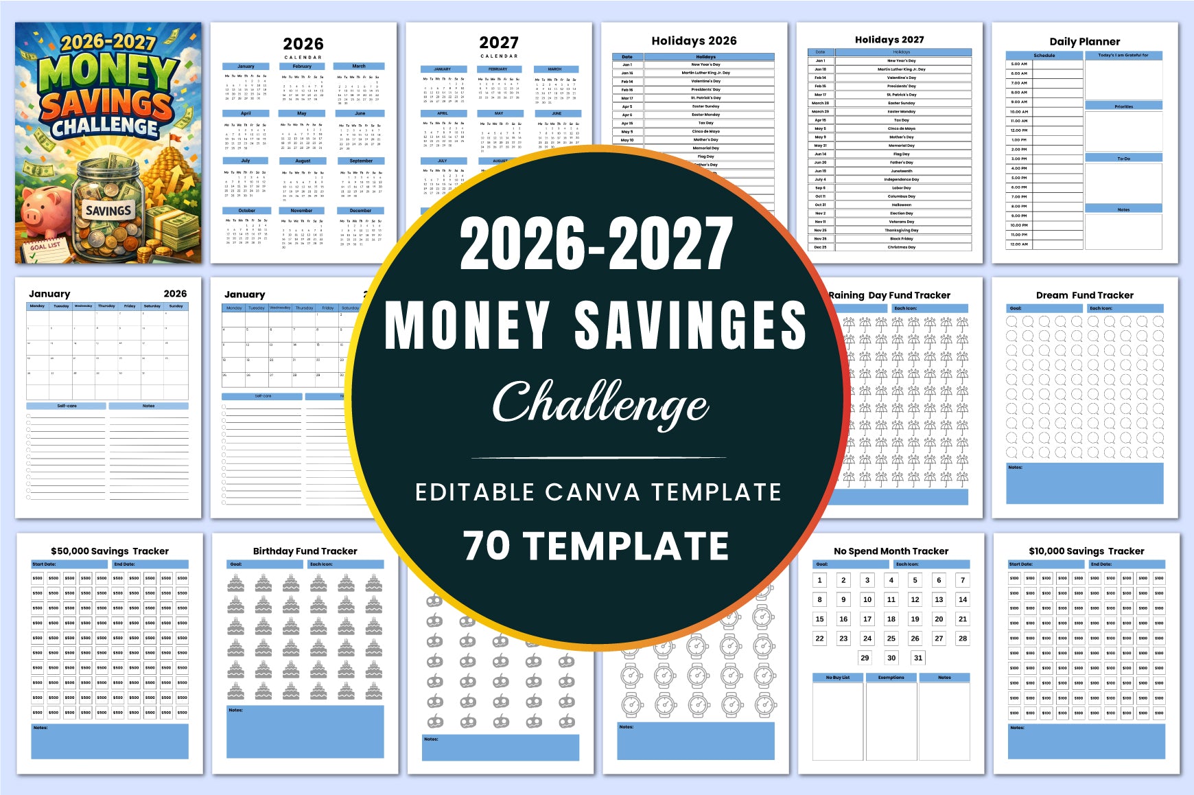 Money Savings Challenge Planner