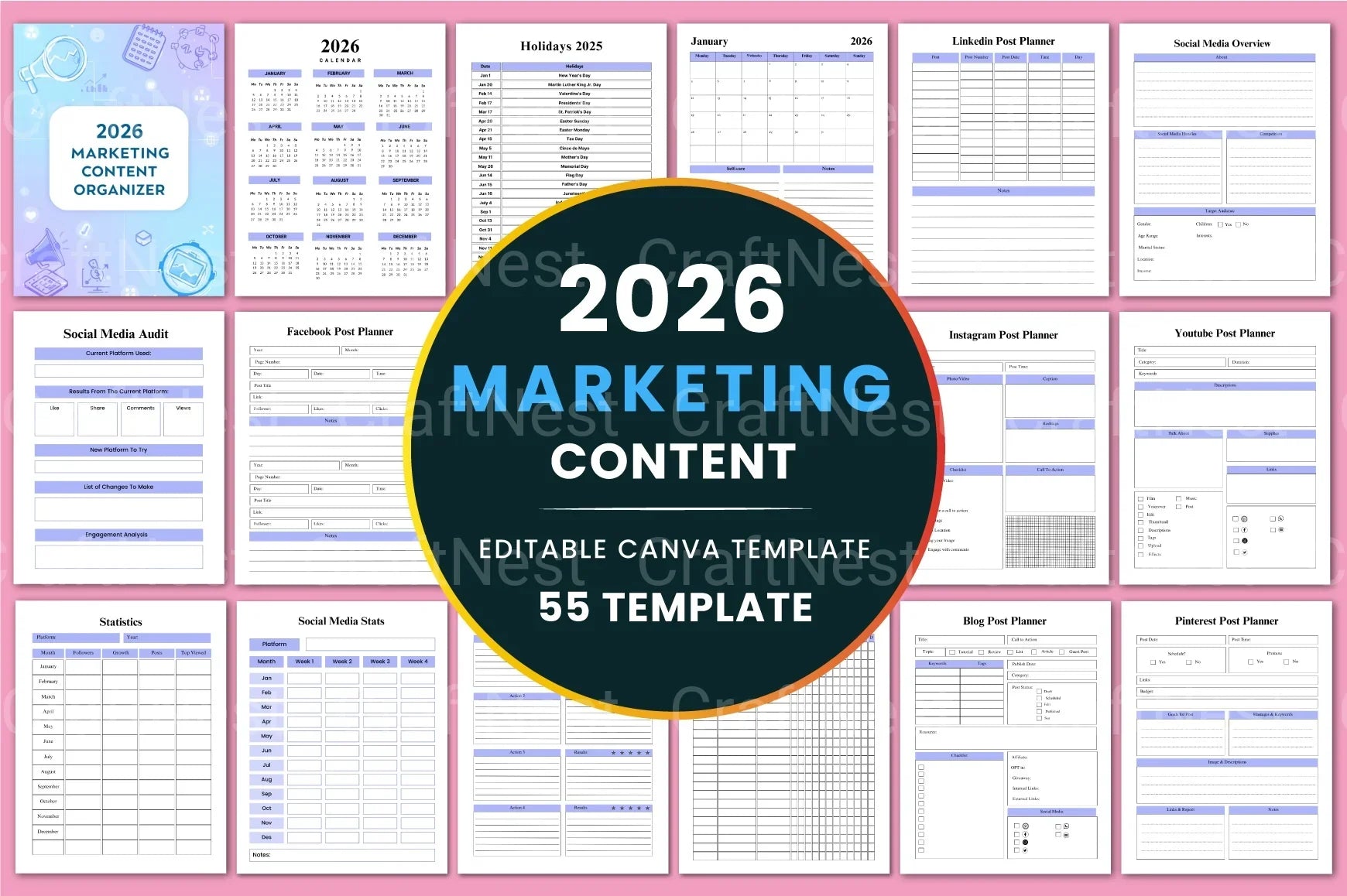 Marketing Content Organizer - CraftNest - Digital Crafting and Art