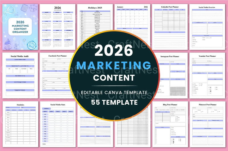 Marketing Content Organizer - CraftNest - Digital Crafting and Art