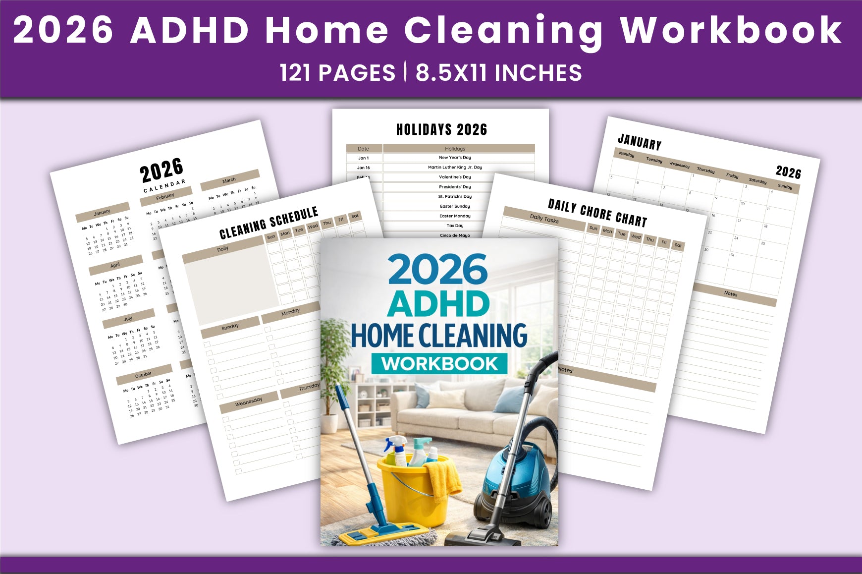ADHD Home Cleaning Workbook