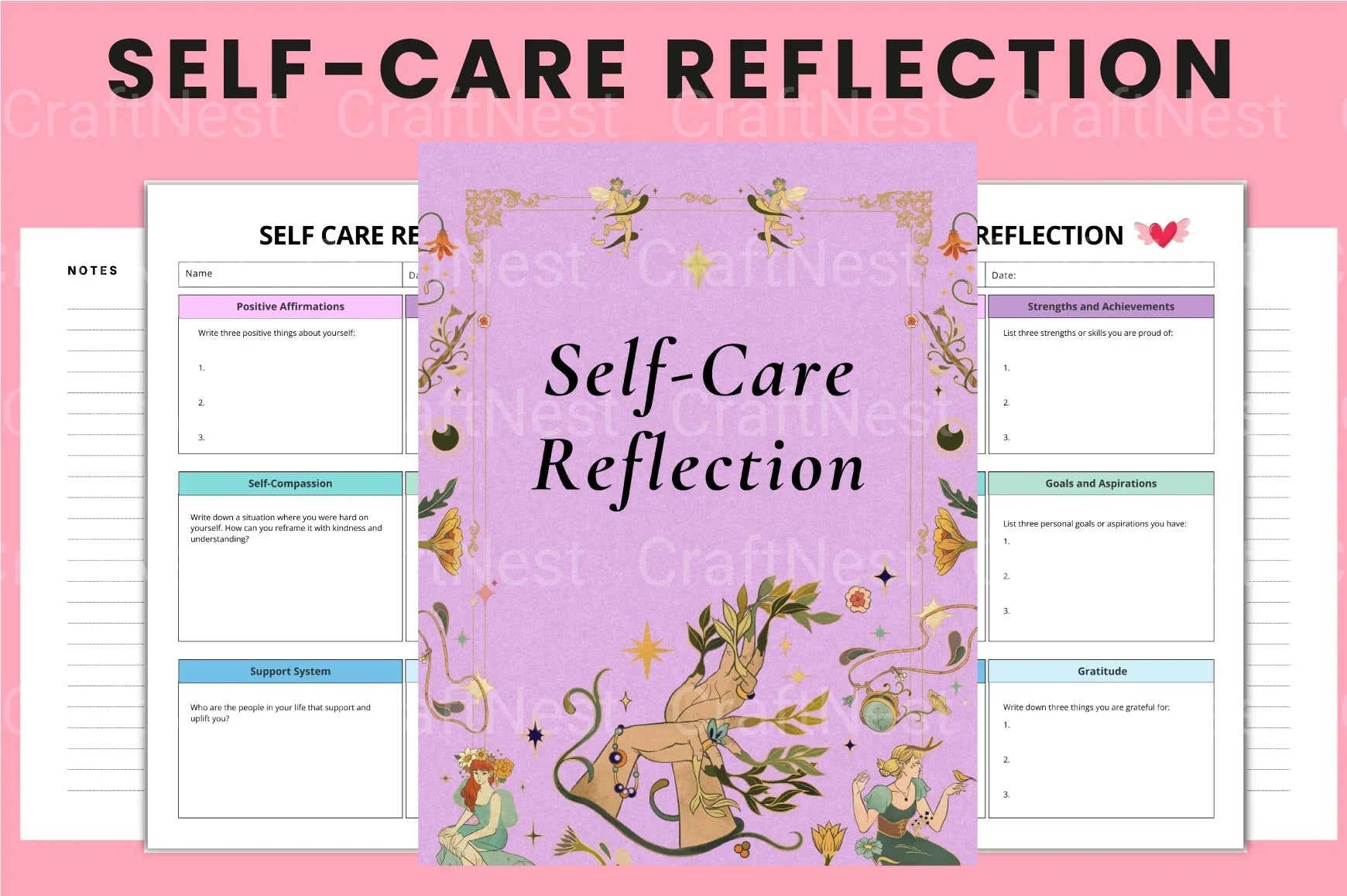 Self Care Reflection Guide - CraftNest - Digital Crafting and Art