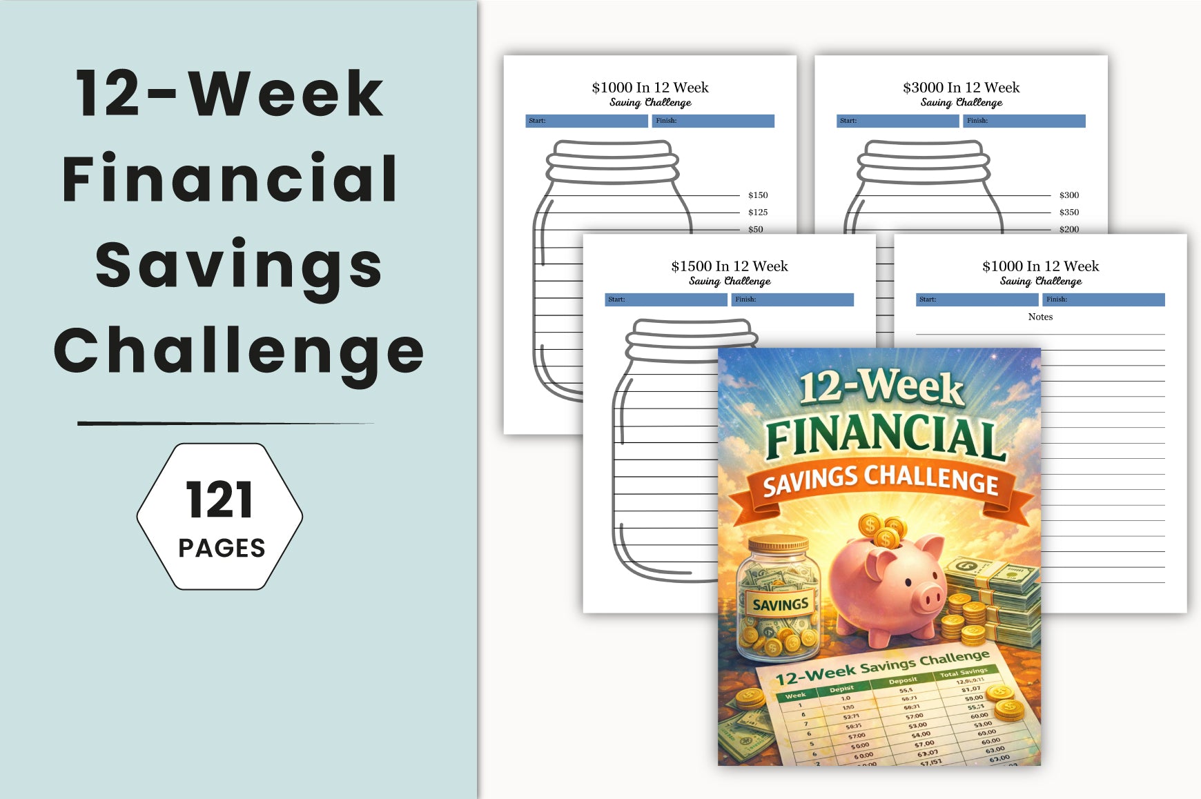 Week Financial Savings Challenge Planner