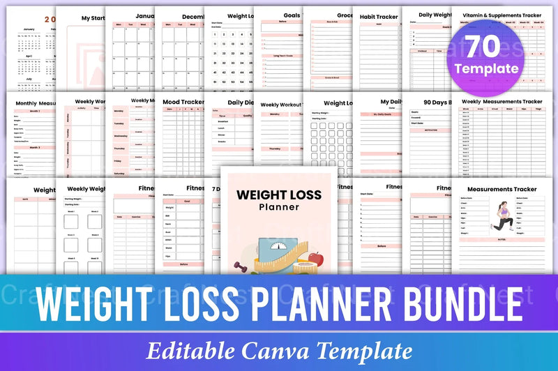 Weight Loss Planner for Effective Results - CraftNest - Digital Crafting and Art