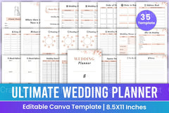 Ultimate Wedding Planner Canva Template - CraftNest - Digital Crafting and Art