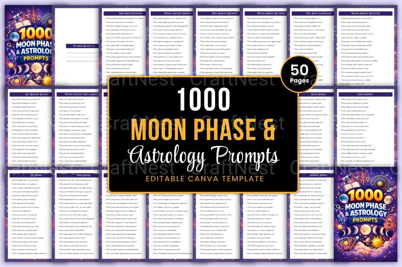 Moon Phase Astrology Prompts for Creative Inspiration - CraftNest - Digital Crafting and Art