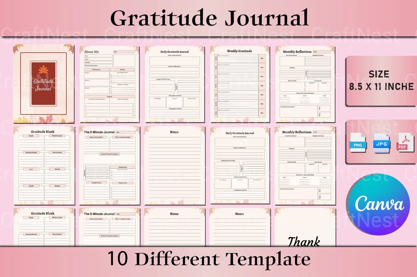 Gratitude Canva Design - CraftNest - Digital Crafting and Art