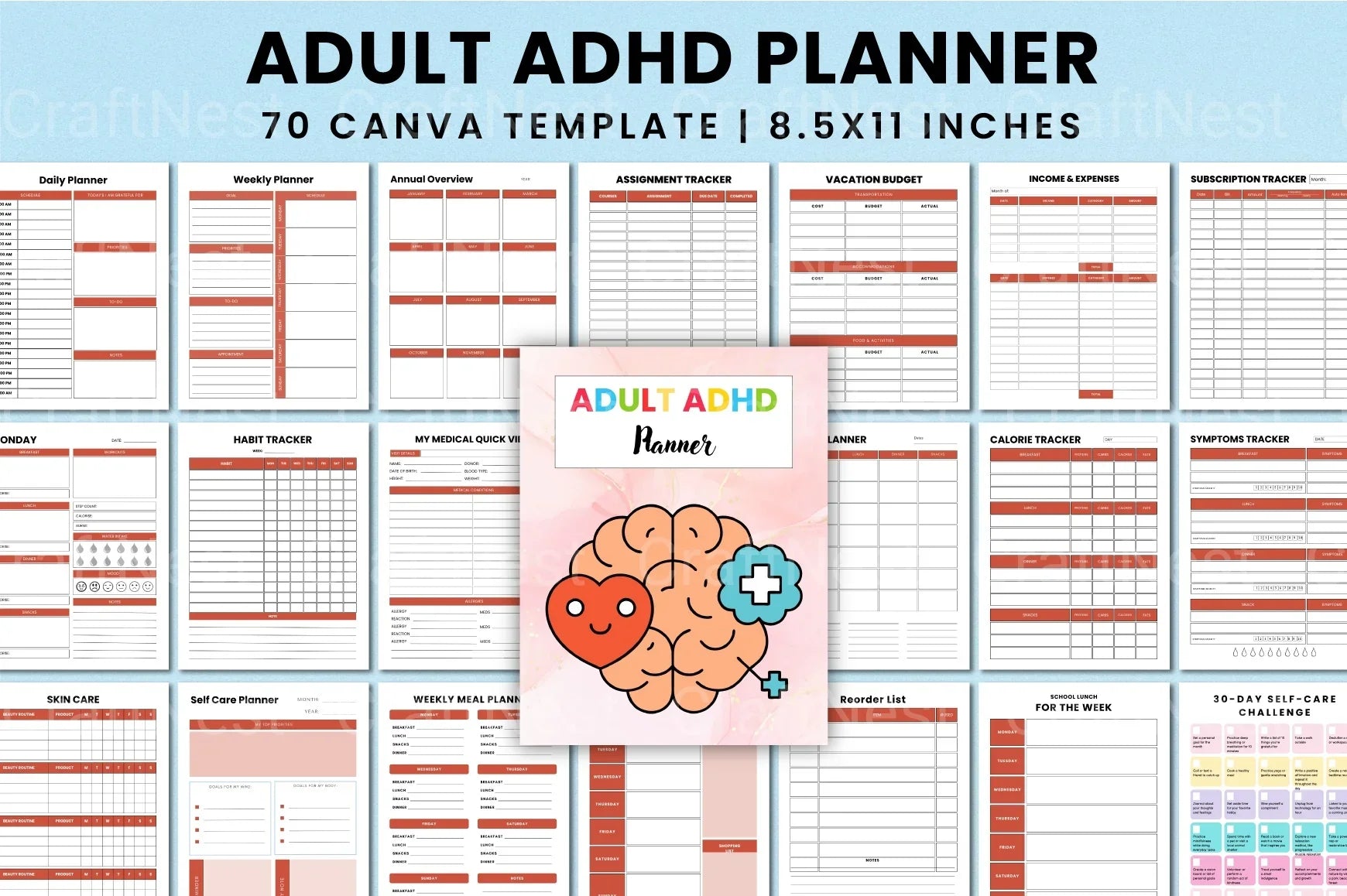 Adult ADHD Planner for Effective Organization - CraftNest - Digital Crafting and Art