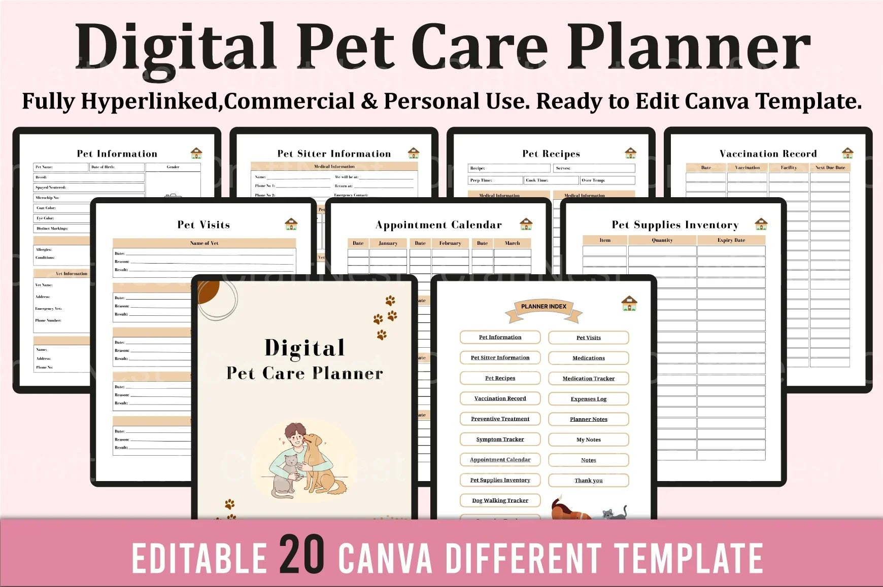 Pet Care Planner: Organize Your Pet's Health and Routine - CraftNest - Digital Crafting and Art