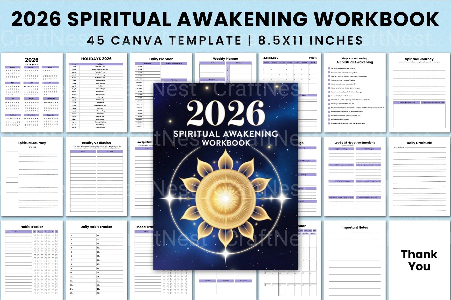 Spiritual Awakening Workbook for Personal Growth - CraftNest - Digital Crafting and Art