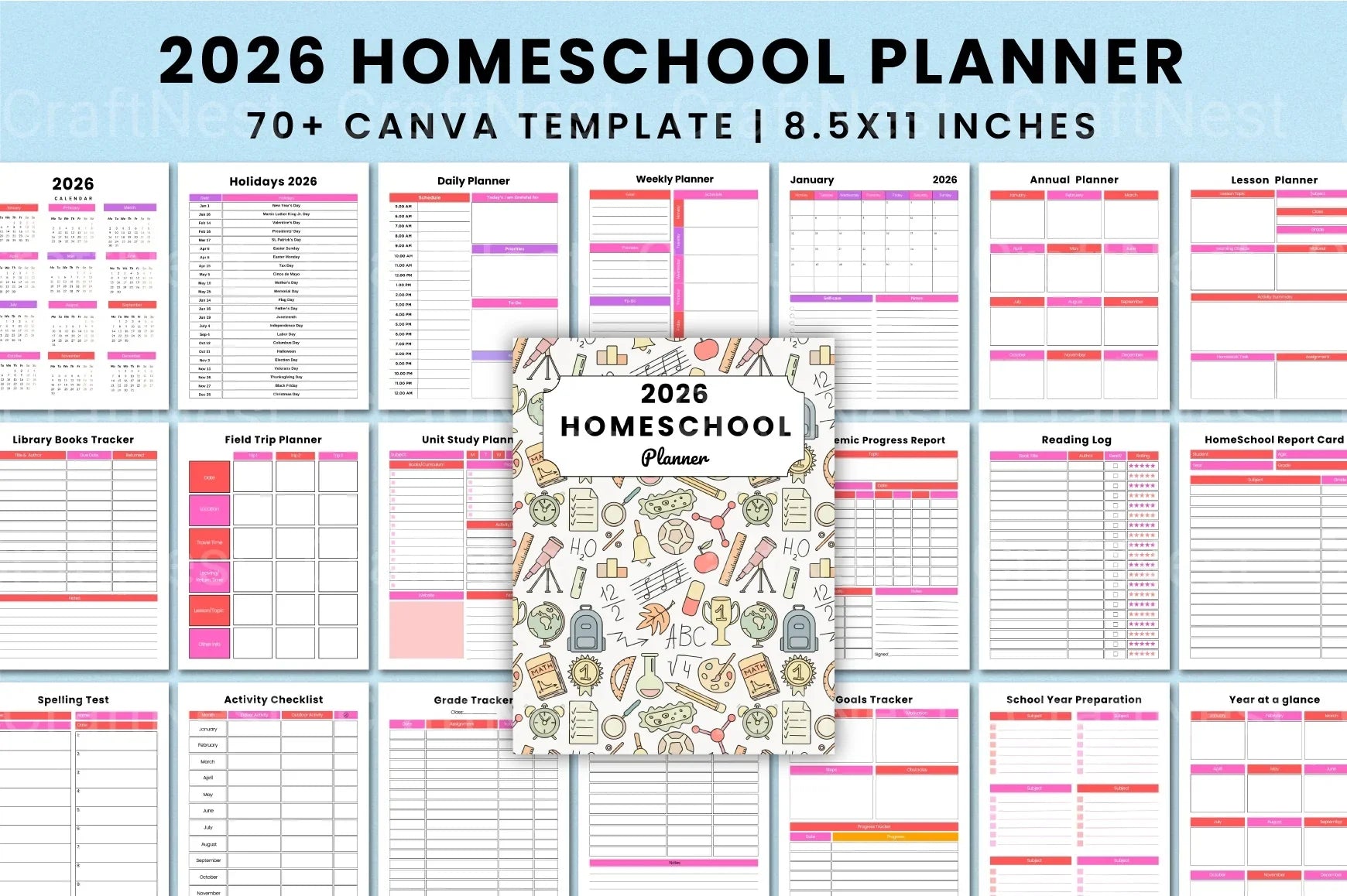 Ultimate Homeschool Planner for Effective Learning - CraftNest - Digital Crafting and Art