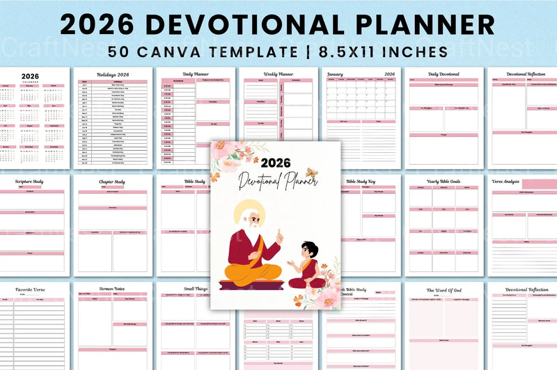 Devotional Planner for Spiritual Growth - CraftNest - Digital Crafting and Art