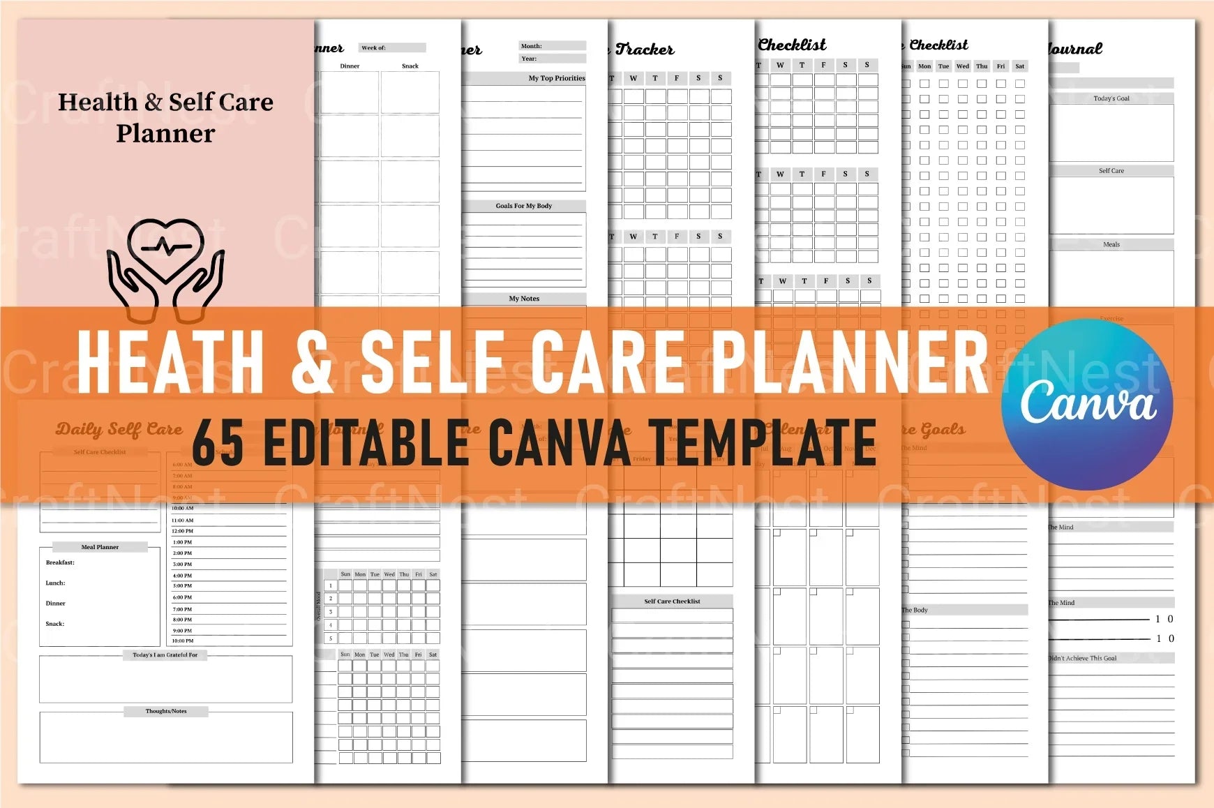 Health Self-Care Planner - CraftNest - Digital Crafting and Art