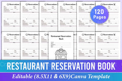 Restaurant Reservation Book Template - CraftNest - Digital Crafting and Art