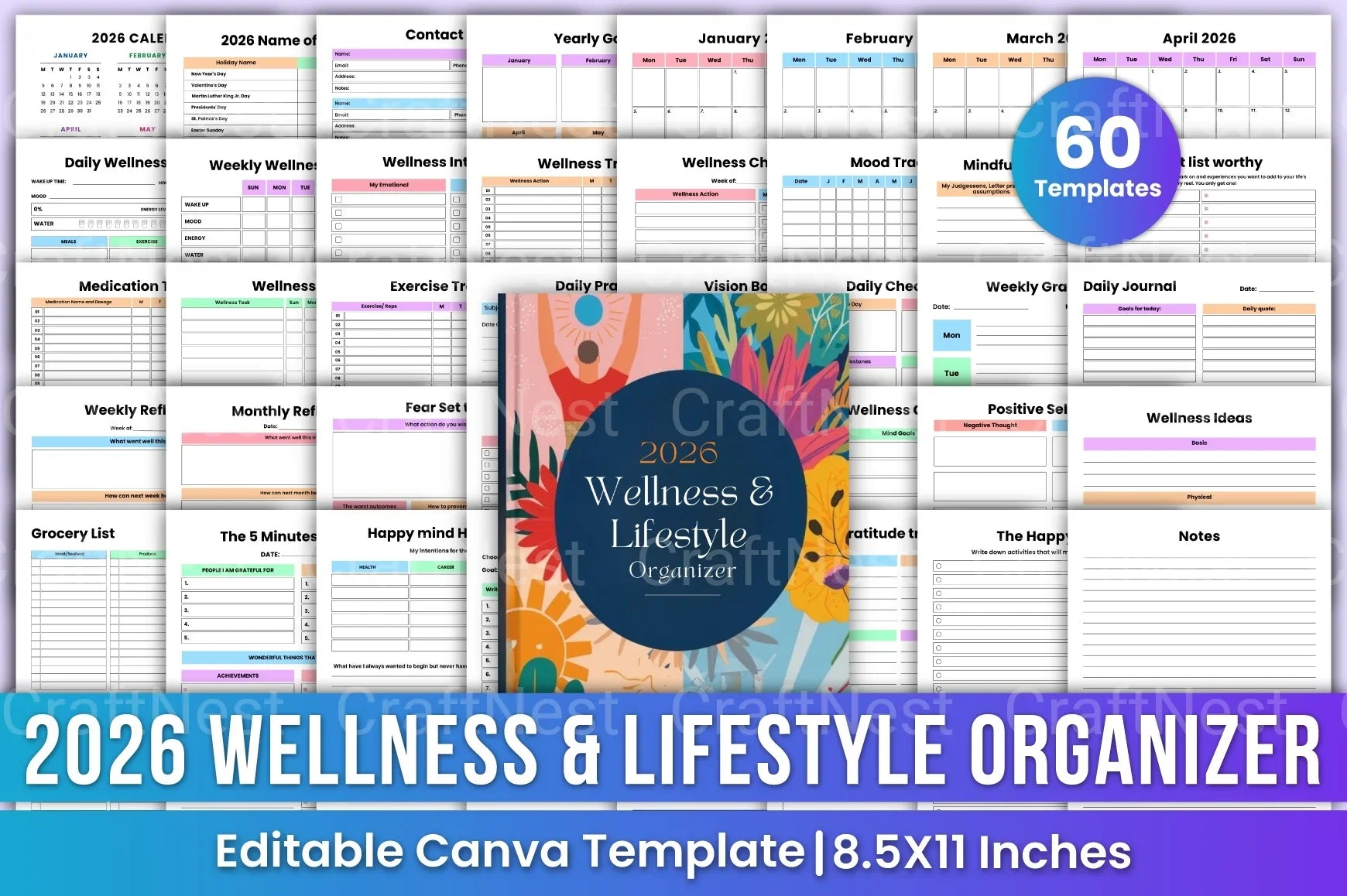 Wellness Lifestyle Organizer - CraftNest - Digital Crafting and Art