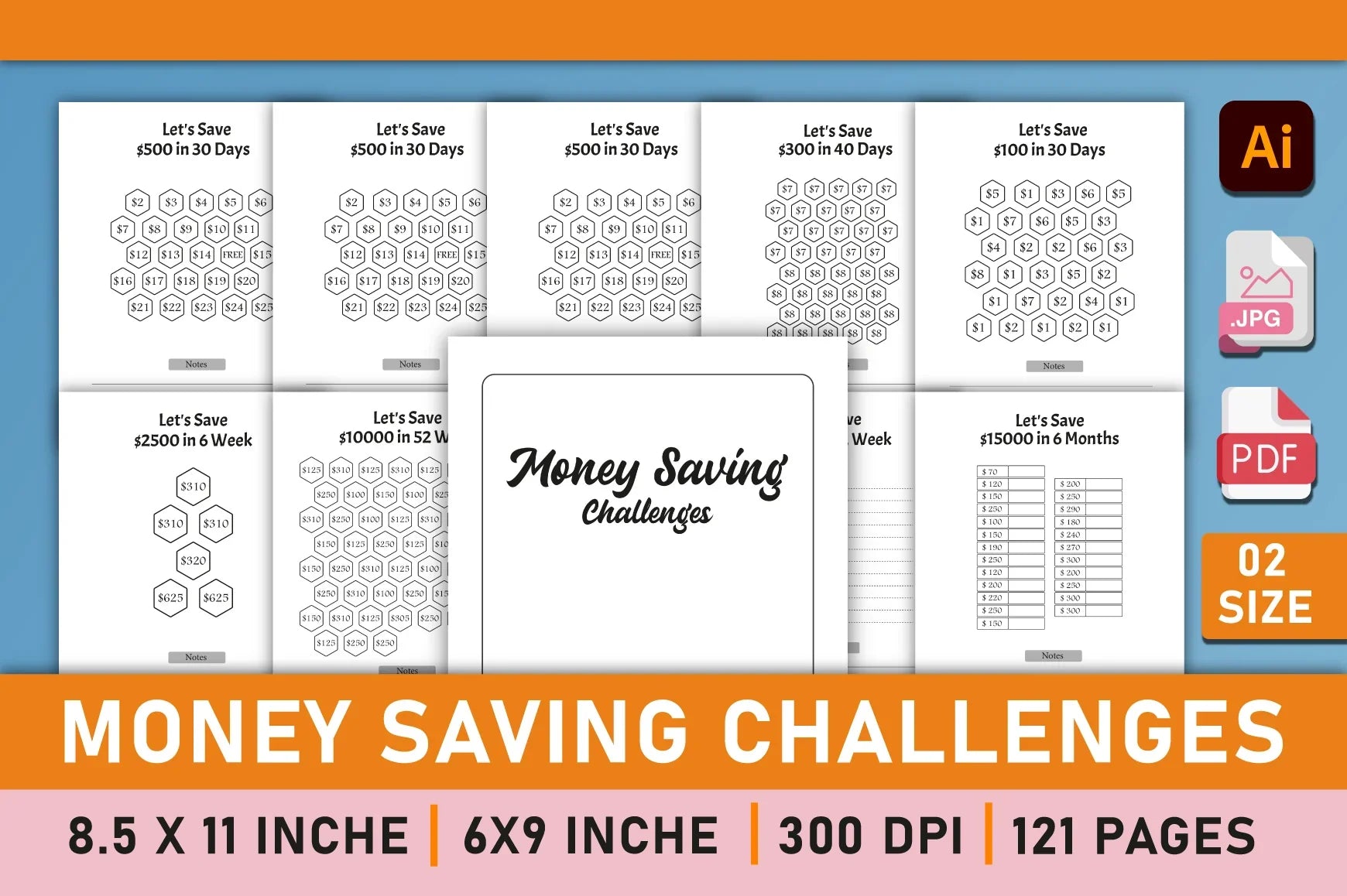 Money Saving Challenges Planner Bundle - CraftNest - Digital Crafting and Art