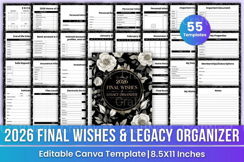 Final Wishes Legacy Organizer - CraftNest - Digital Crafting and Art