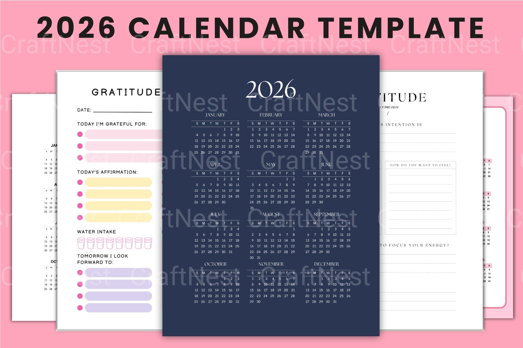 2024 Calendar Template - CraftNest - Digital Crafting and Art