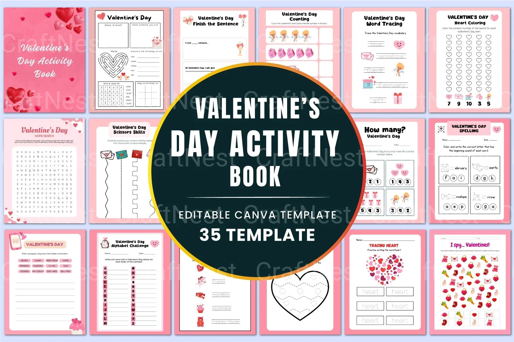 Valentine's Day Activity Book for Kids - CraftNest - Digital Crafting and Art