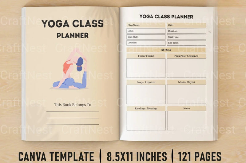 Yoga Class Planner - CraftNest - Digital Crafting and Art