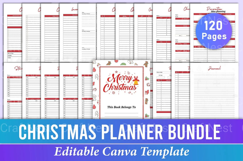 Christmas Planner Canva Interior Design - CraftNest - Digital Crafting and Art