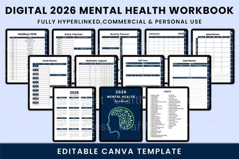 Mental Health Workbook for Personal Growth - CraftNest - Digital Crafting and Art