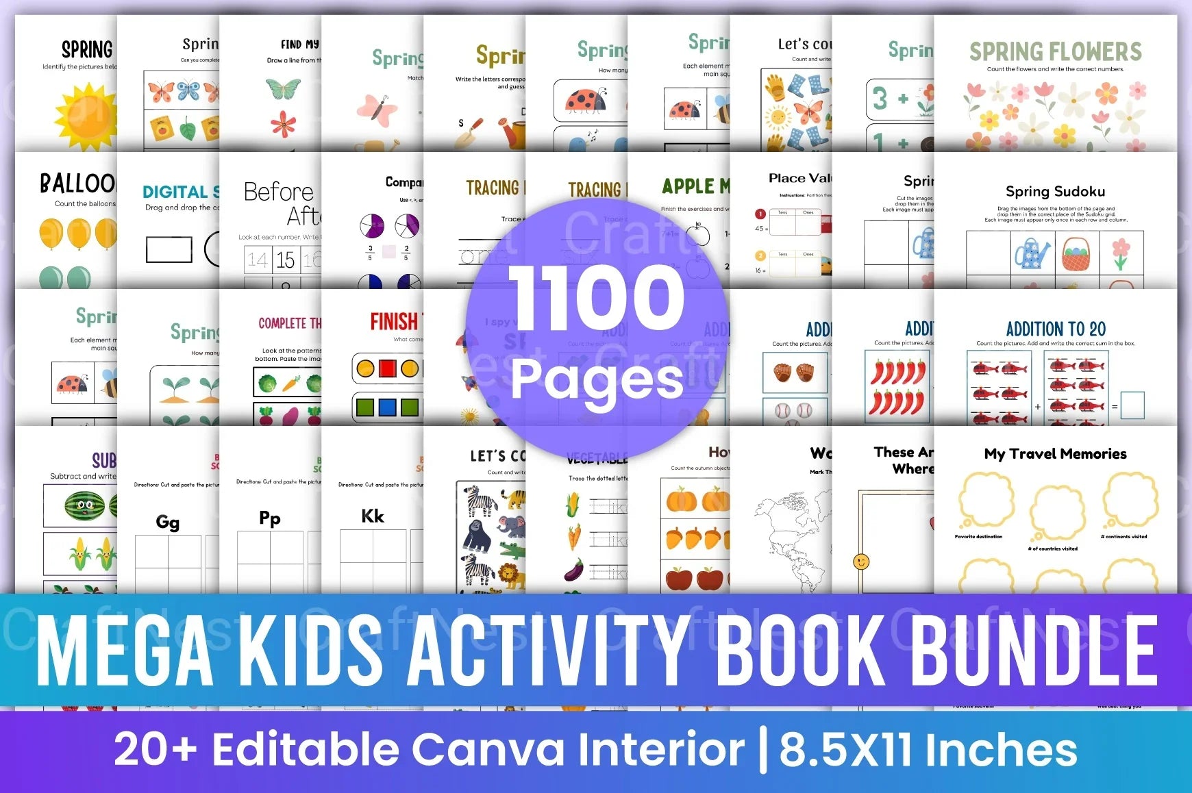 Mega Kids Activity Book: Fun & Educational Activities - CraftNest - Digital Crafting and Art