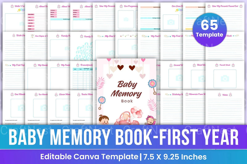 Baby Memory Book: First Year Keepsake - CraftNest - Digital Crafting and Art