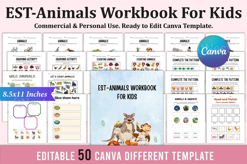 Best Animals Workbook for Kids - CraftNest - Digital Crafting and Art