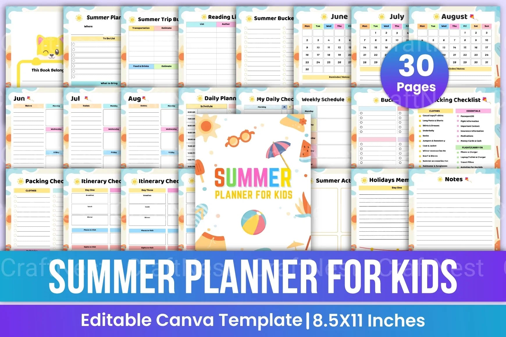 Summer Planner for Kids - CraftNest - Digital Crafting and Art