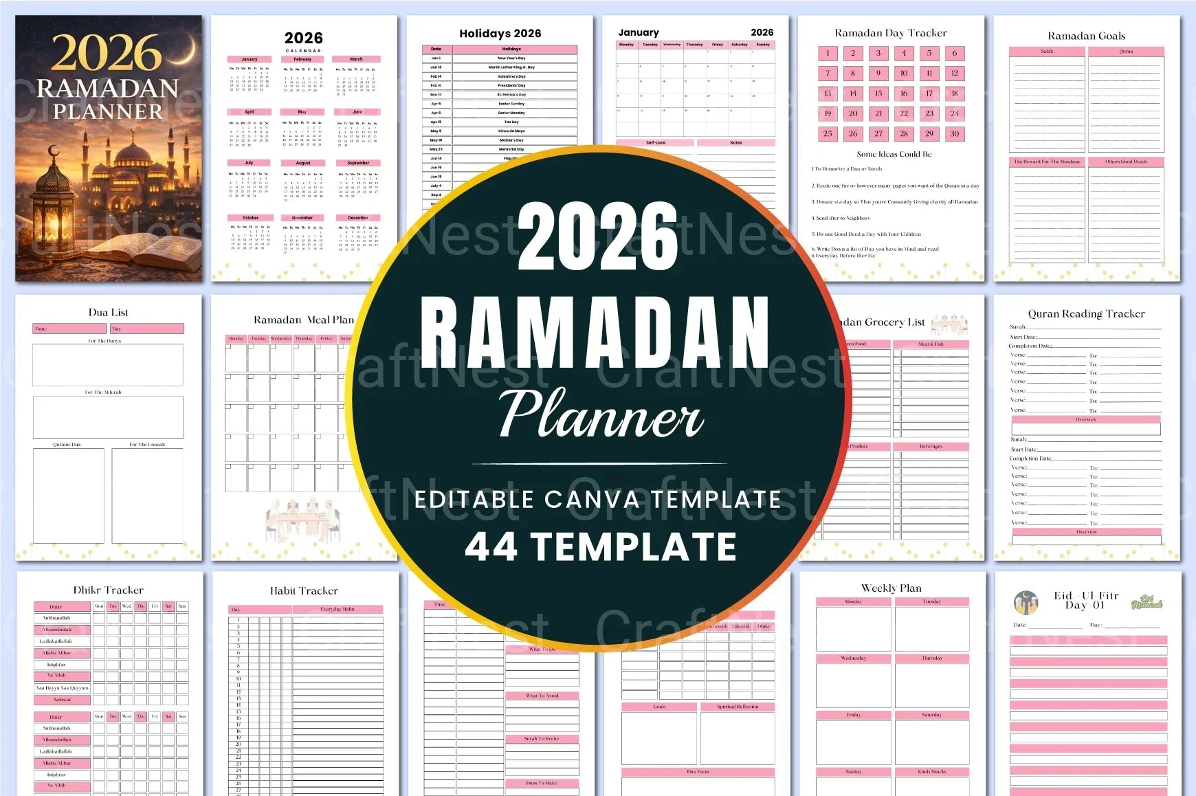 Ramadan Planner Template on Canva - CraftNest - Digital Crafting and Art