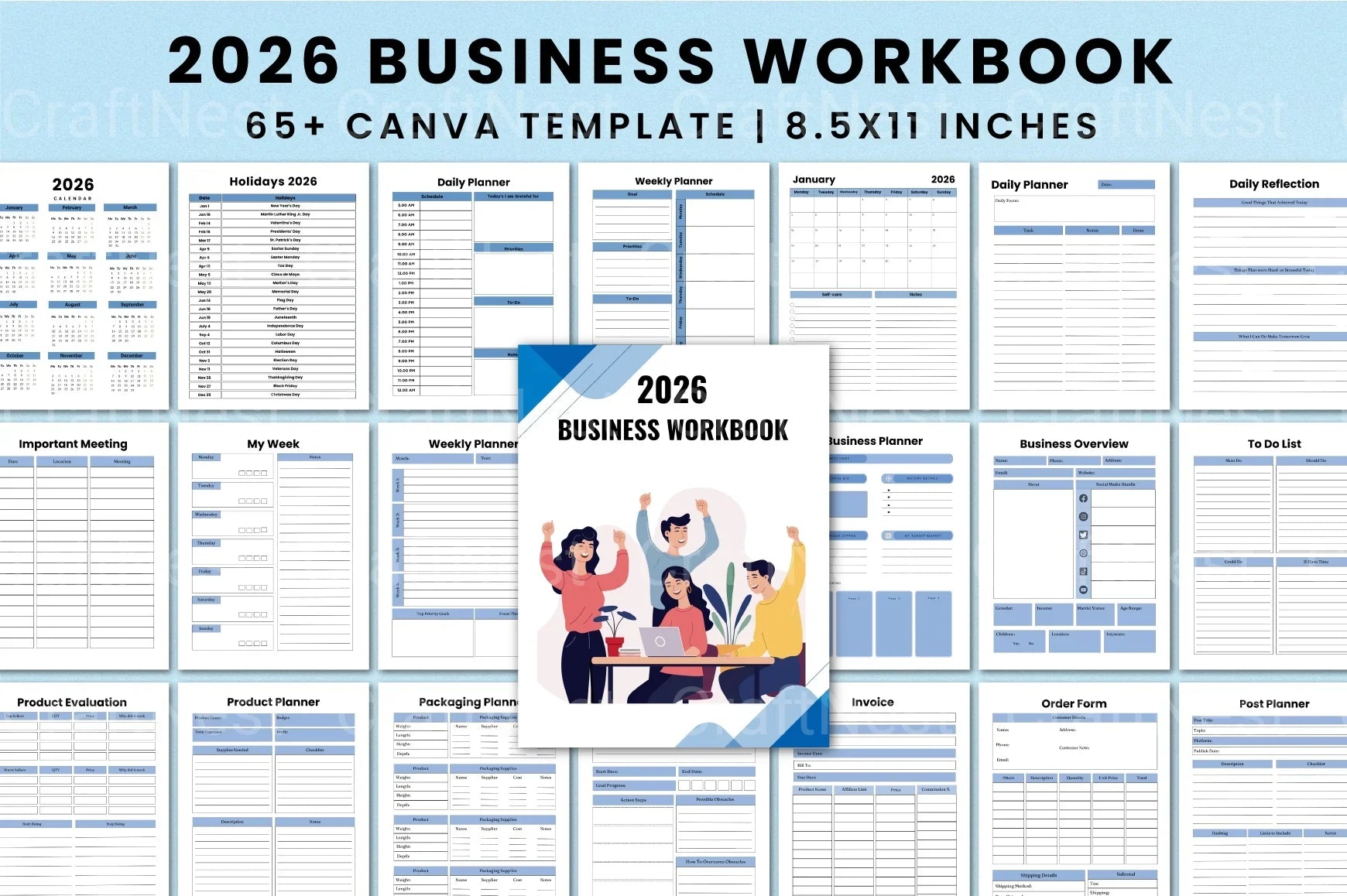 Business Workbook Template for Success - CraftNest - Digital Crafting and Art