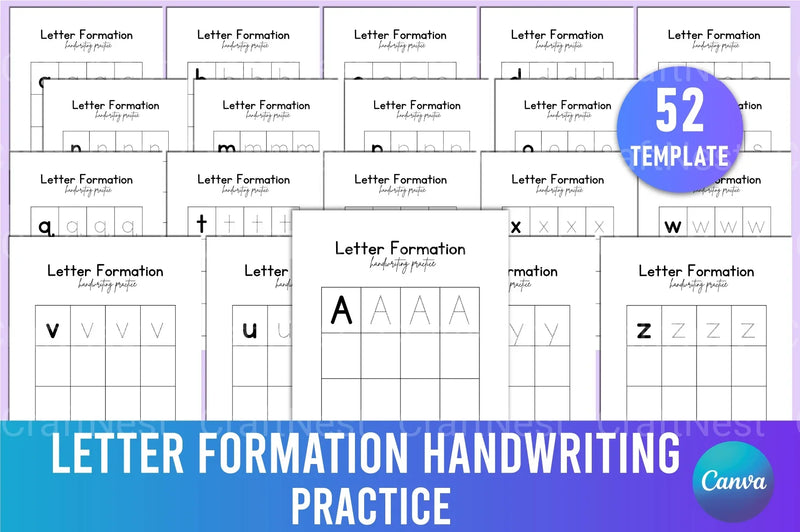 Letter Formation Handwriting Practice Guide - CraftNest - Digital Crafting and Art