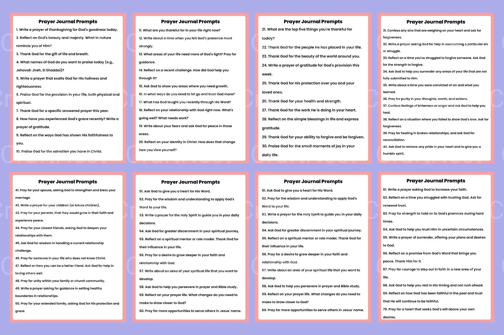Prayer Prompts Guide for Inspiration - CraftNest - Digital Crafting and Art