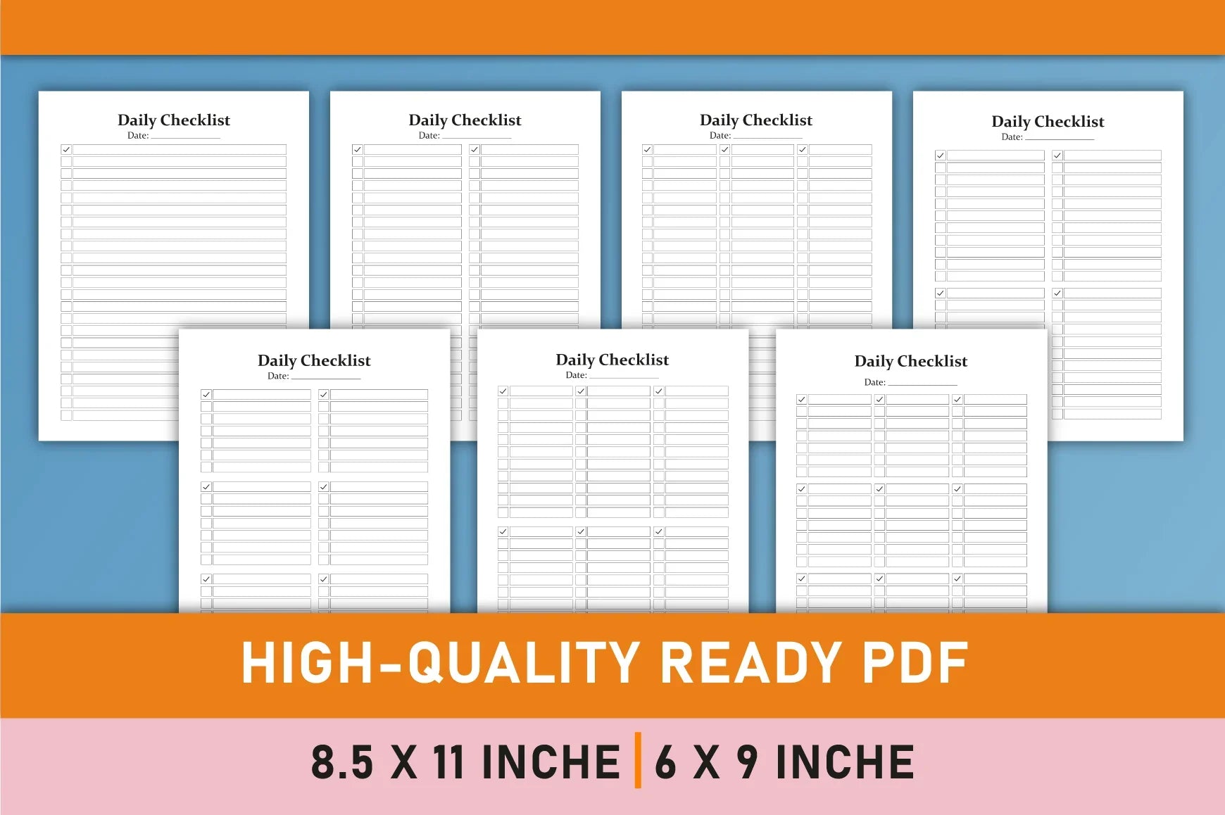 Daily Checklist Planner Bundle