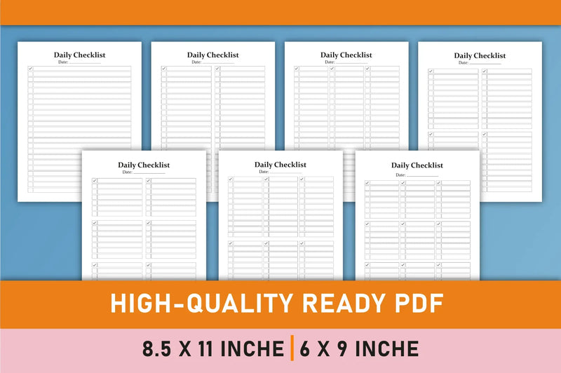 Daily Checklist Planner  Bundle - CraftNest - Digital Crafting and Art