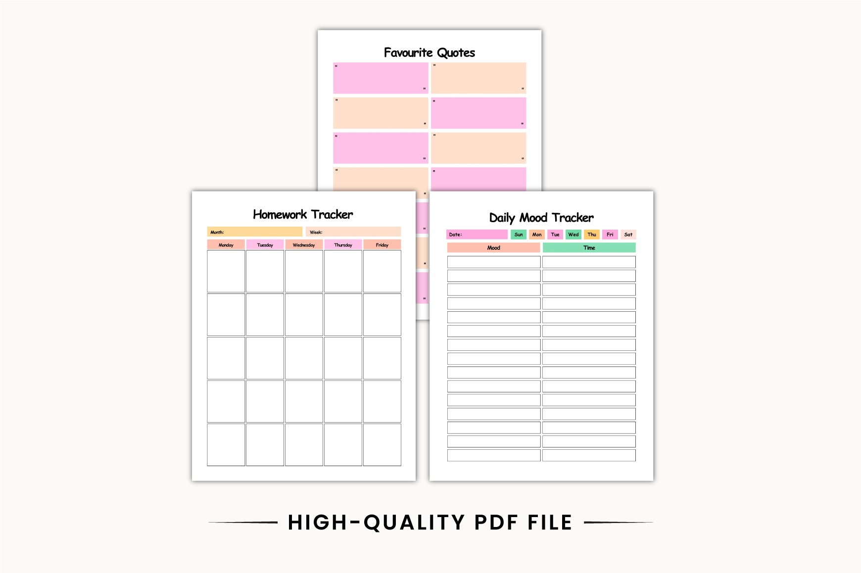 ADHD Student School Planner