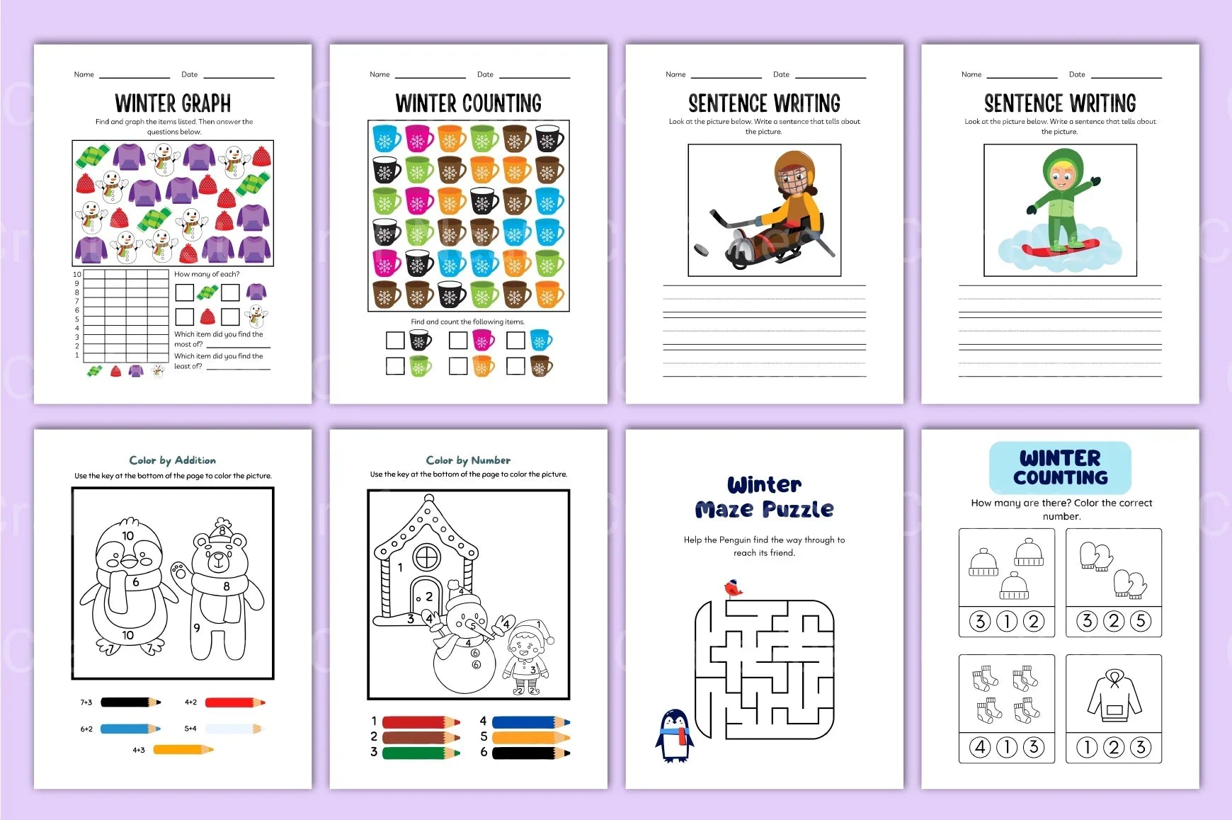 Winter Activity Coloring Book for Kids - CraftNest - Digital Crafting and Art