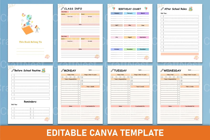 School Planner for Kids - CraftNest - Digital Crafting and Art
