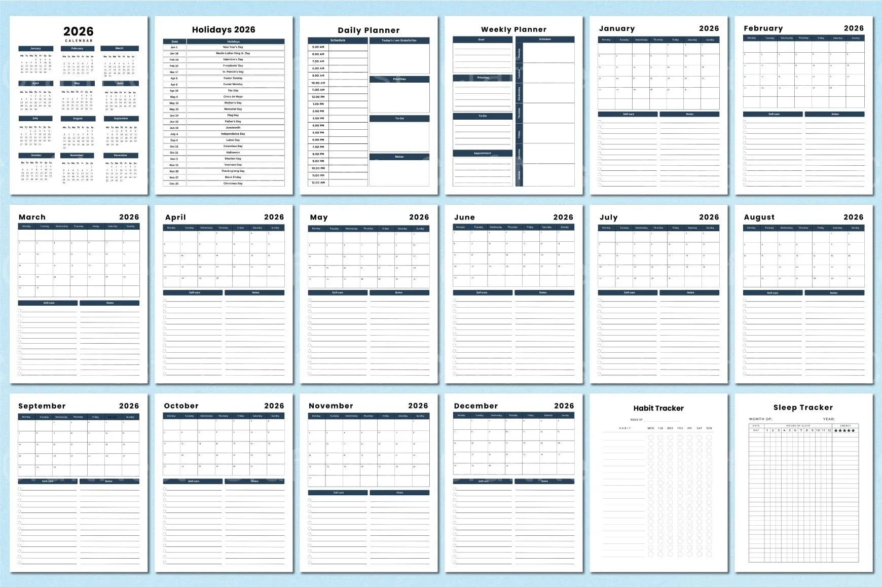 Mental Health Planner for Wellness and Self-Care - CraftNest - Digital Crafting and Art