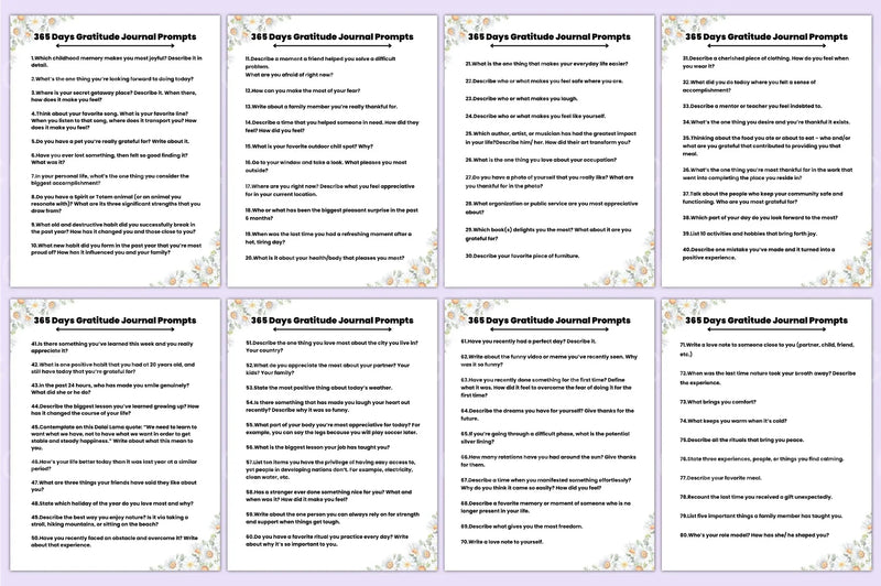 Daily Gratitude Prompts for Mindfulness - CraftNest - Digital Crafting and Art