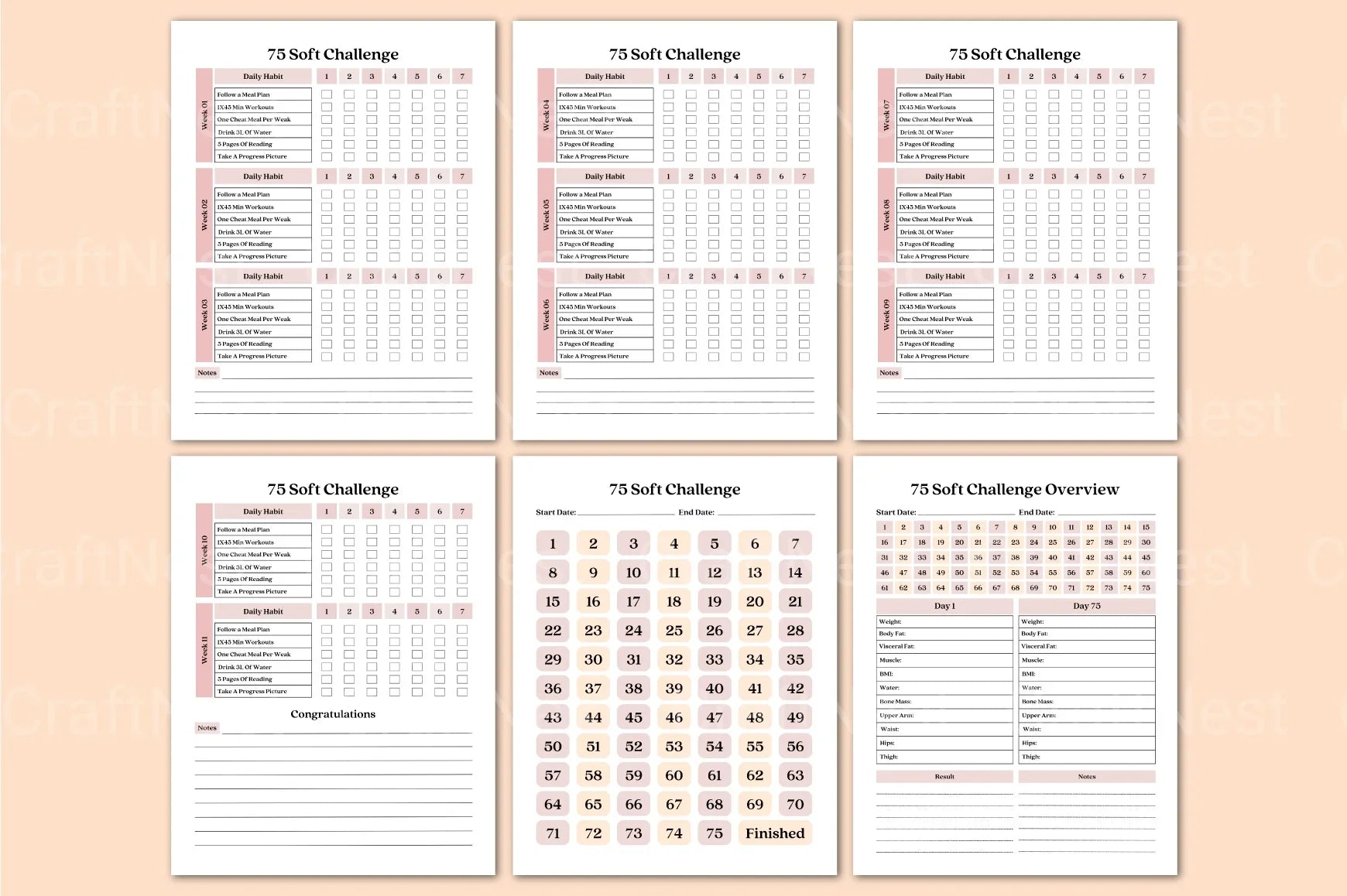 Soft Challenge Tracker Tool for Goal Setting - CraftNest - Digital Crafting and Art
