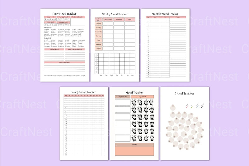 Daily Mood Tracker Template - CraftNest - Digital Crafting and Art