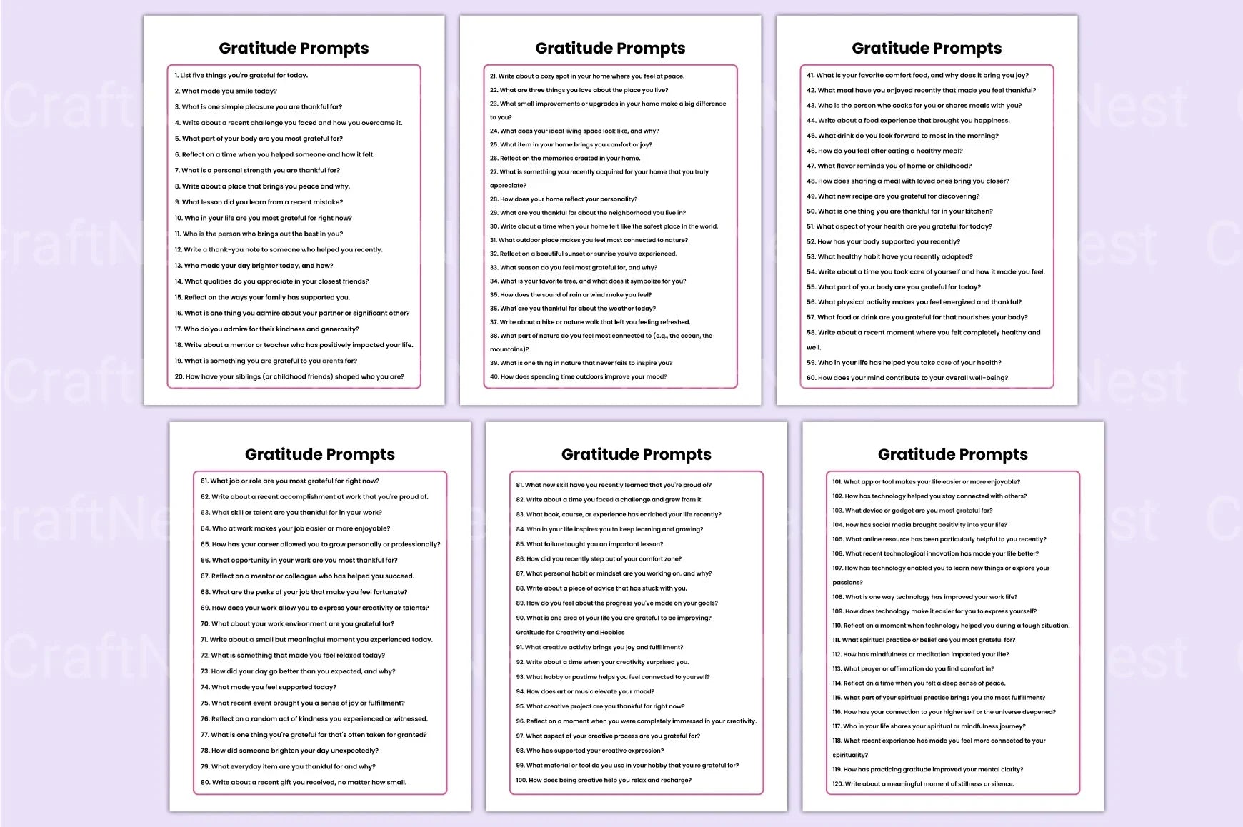 350 Gratitude Prompts for Daily Reflection - CraftNest - Digital Crafting and Art