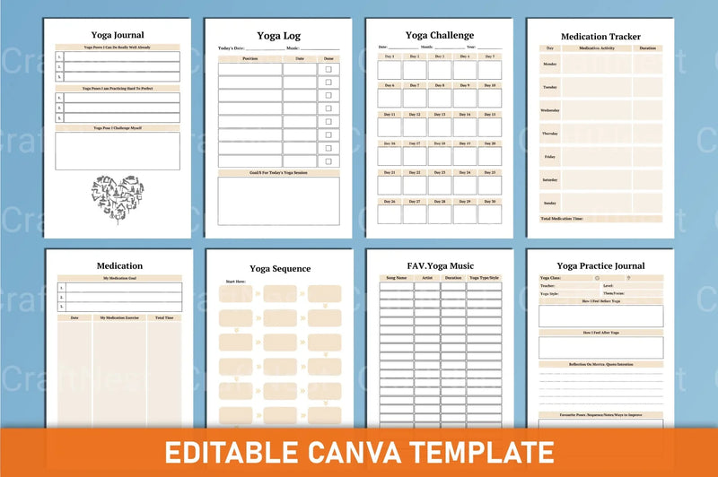 Yoga Canva Template for Design Inspiration - CraftNest - Digital Crafting and Art