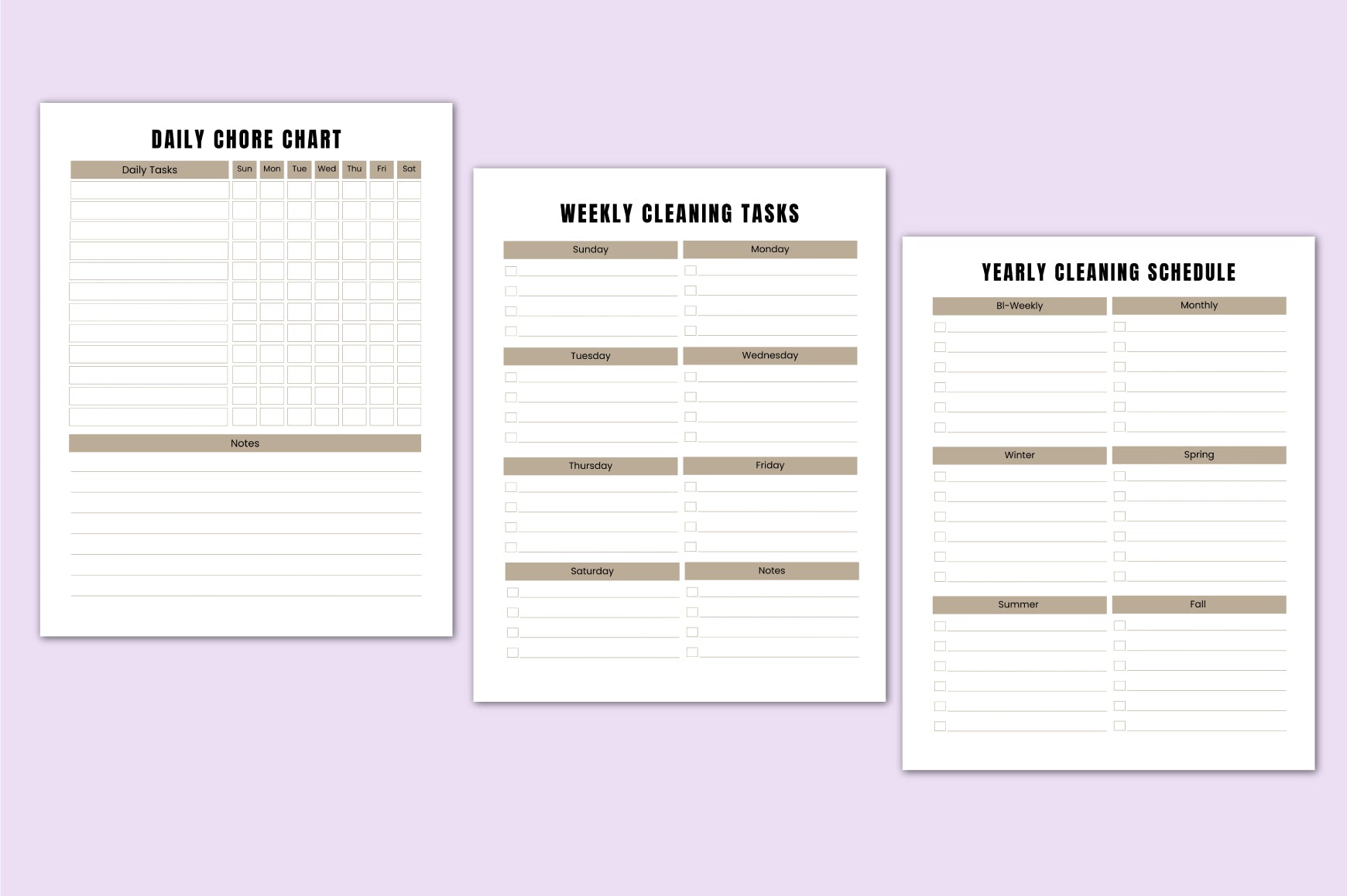 ADHD Home Cleaning Workbook