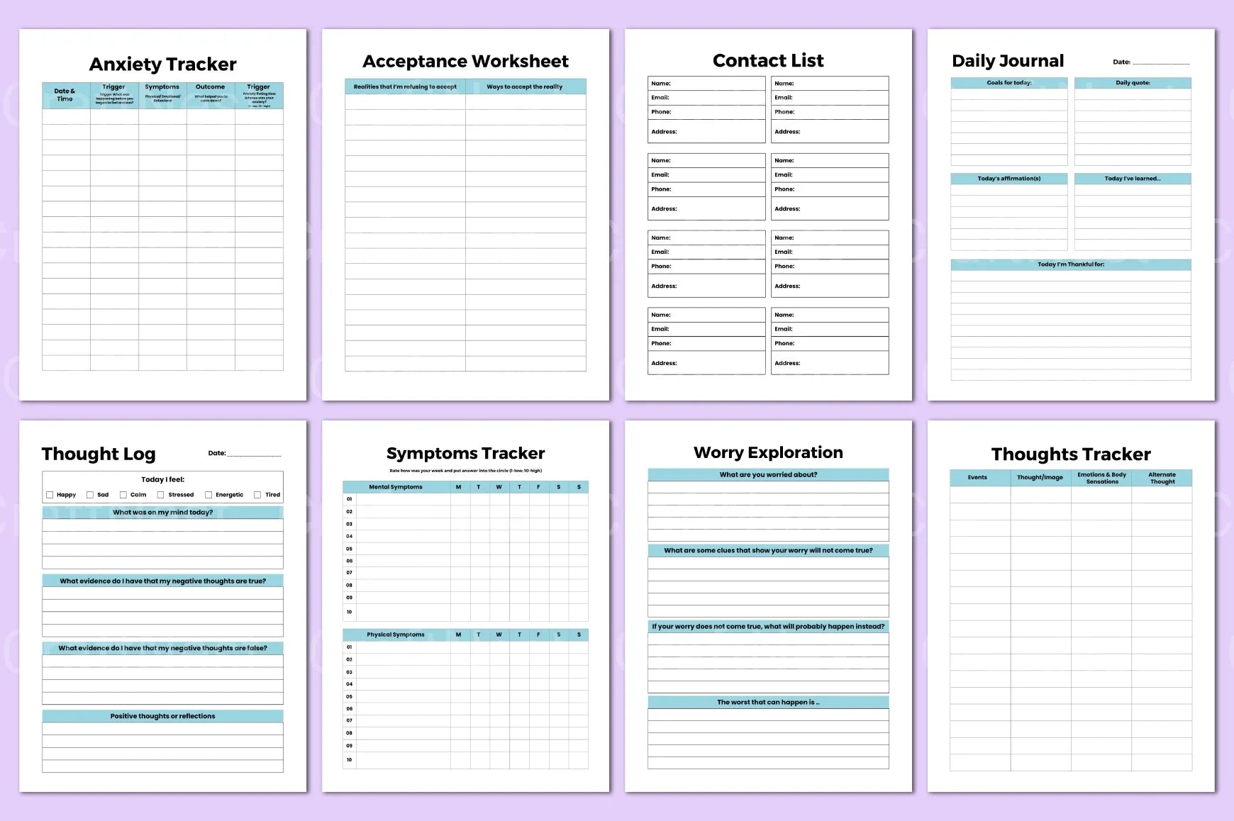 Mental Health Worksheets for Improved Well-being - CraftNest - Digital Crafting and Art
