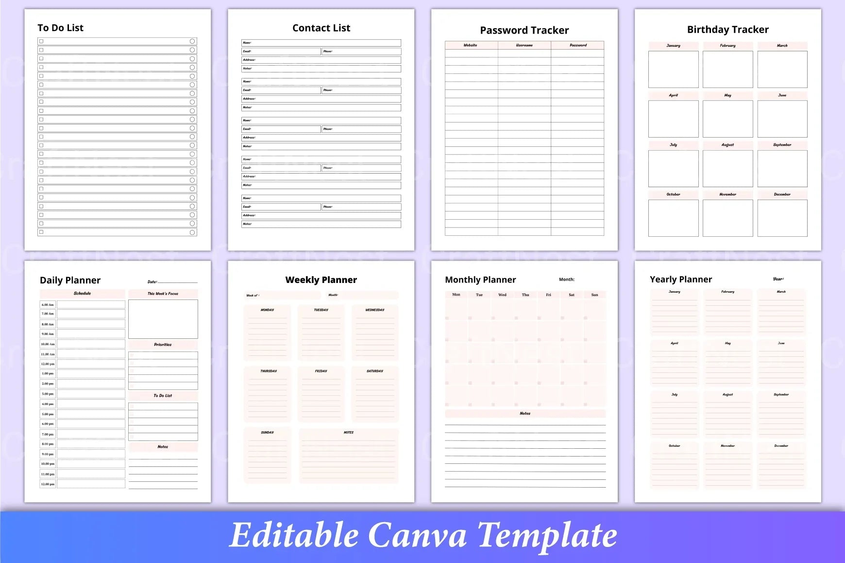 Ultimate Planner Template Canva - CraftNest - Digital Crafting and Art