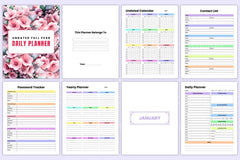 Undated Yearly Daily Planner - CraftNest - Digital Crafting and Art