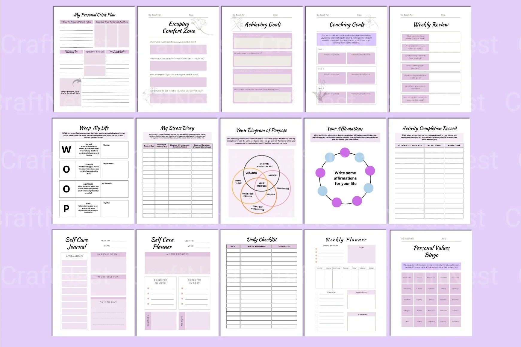 Life Coaching Planner for Personal Growth - CraftNest - Digital Crafting and Art